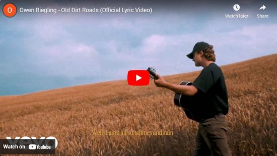 Owen Riegling, Old Dirt Roads, video